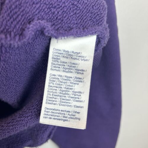 Lacoste Live Sweatshirt Mens XXL Crew Neck Purple Yellow Retro Signature Read - Picture 7 of 9