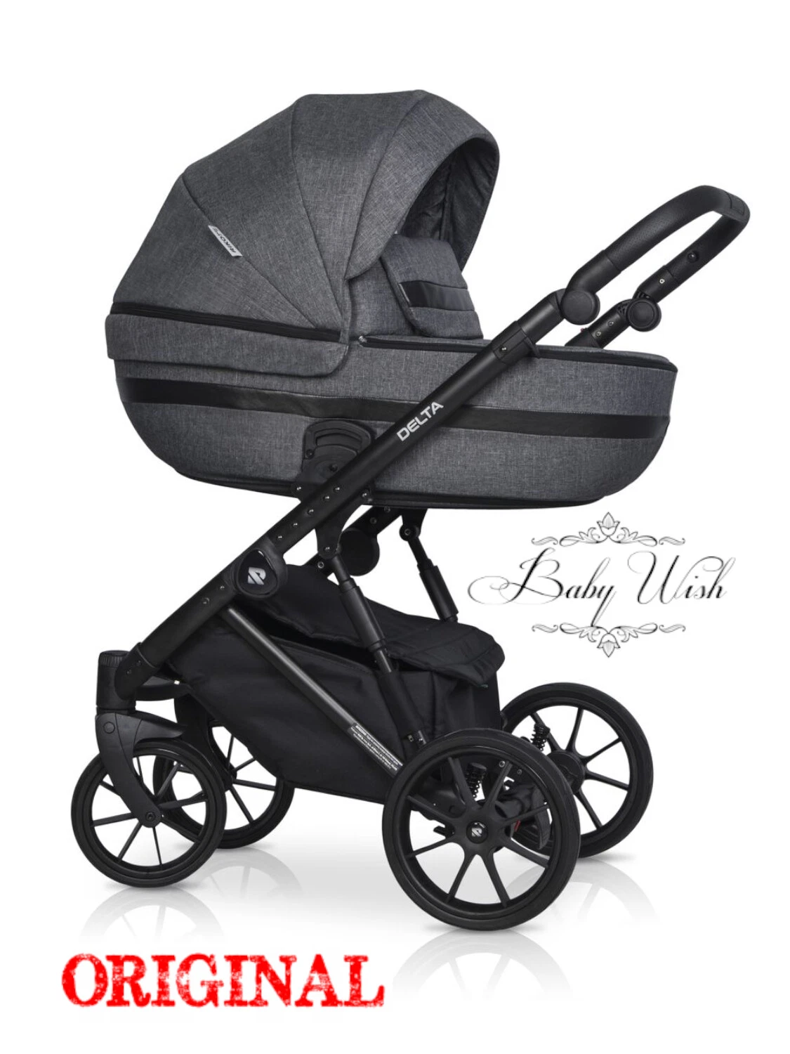 RIKO BASIC DELTA BABY PRAM 3in1 CARRYCOT + PUSHCHAIR + CAR SEAT