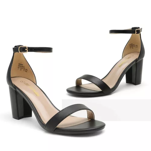 Damenschuhe Hochzeitssandalen offene Zehenpartie klobiger niedriger Absatz Party-Sandalen Größe 5-11 - Bild 29 von 63