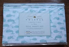 NEW Coastal Collection Full Size Sheet Set Blue Whales Beach