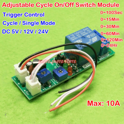 Delay Timing Control Adjustable Time Cycle On/off Switch Trigger DC Relay Module