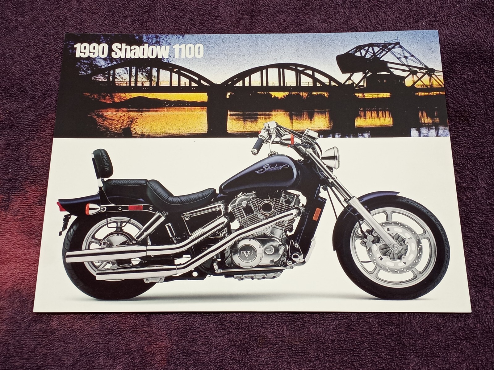Vtg 1990 HONDA SHADOW 1100 VT1100C MOTORCYCLE DEALER SALES BROCHURE ...