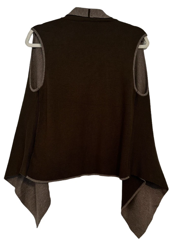 Chaleco Romeo & Juliet Couture Tejido Cascada Abierta Para Mujer Mediano Marrón Tostado Nuevo Foto 2 de 4