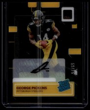 2022 Clearly Donruss #73 George Pickens Rated Rookie Autographs Orange #/75