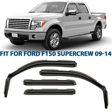 👍 Rain Guards Vent Visors Shade for 09-14 Ford F-150 SuperCrew SHATTERPROOF