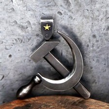 WWII Russian Hammer and Sickle Silver Communist Party Pendant Jewelry Replica