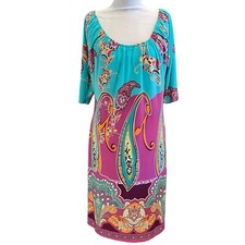 Carina Dress Colorful Sz Small Boho Dressy Classic USA