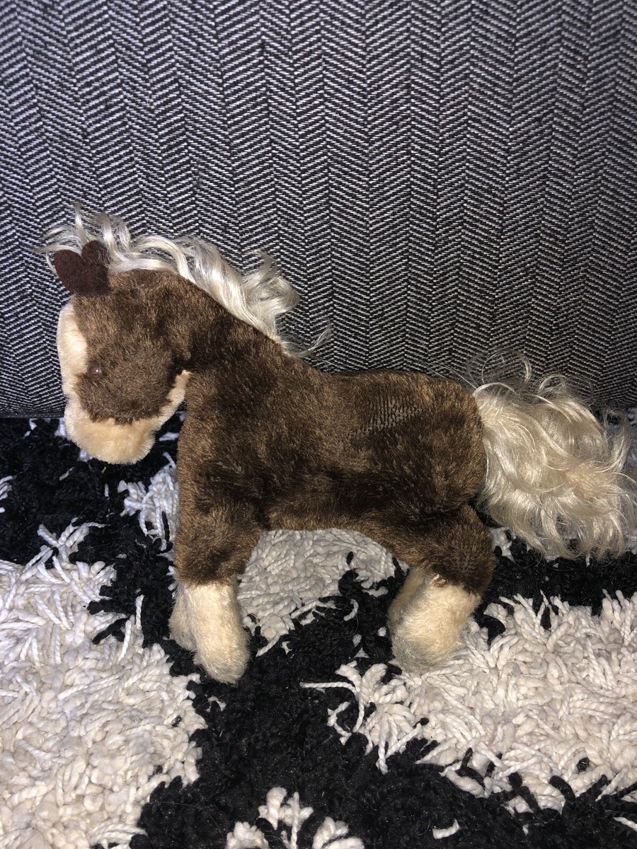 10” ANTIQUE HORSE VINTAGE PLUSH STEIFF STUFFED ANIMAL BROWN