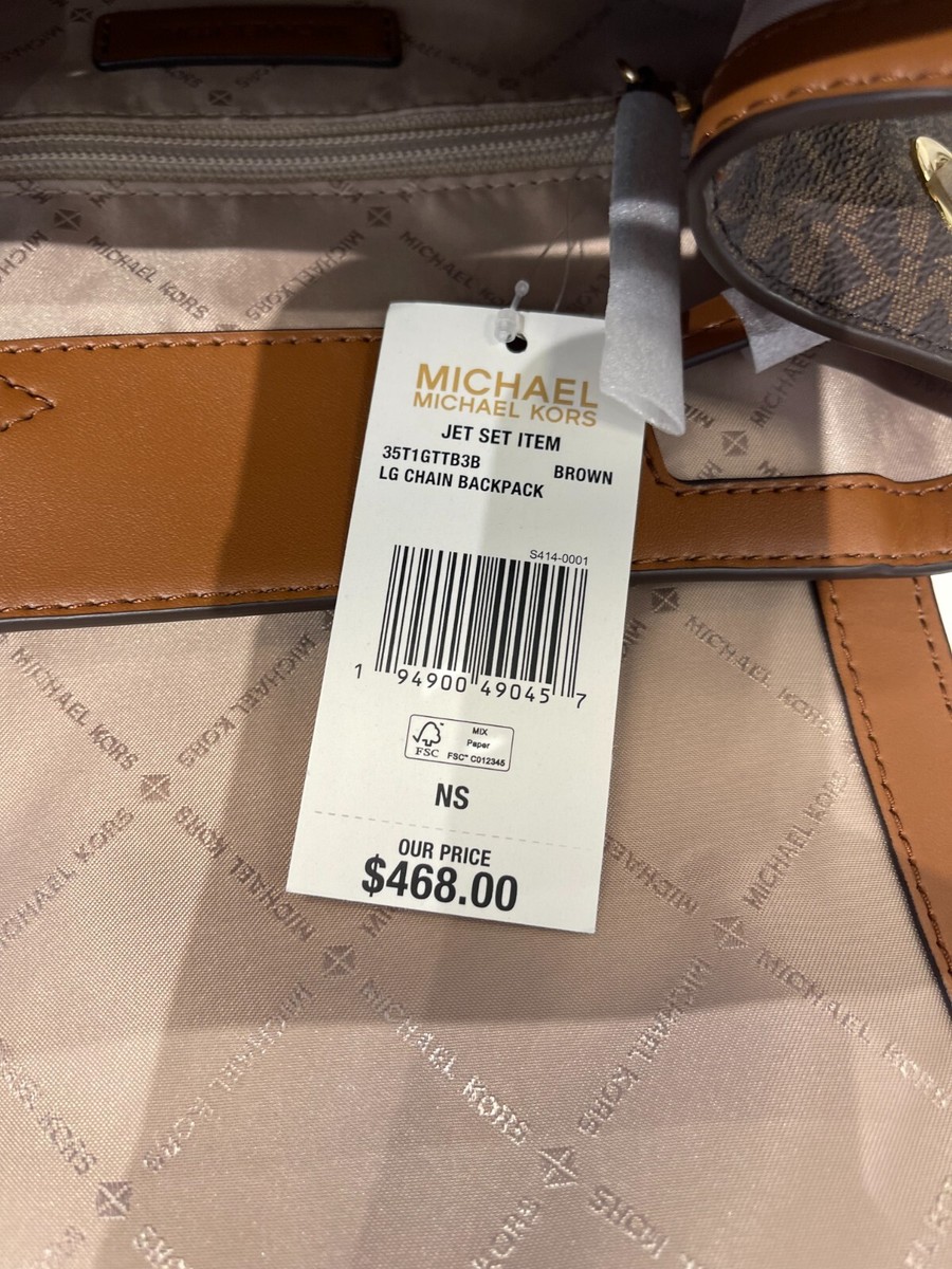 Michael Kors JSL Vanilla Signature Chain Backpack - Powder Blush