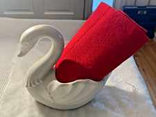 Vintage Simple White Ceramic Swan Hand Towel Holder for Bathroom or a Planter