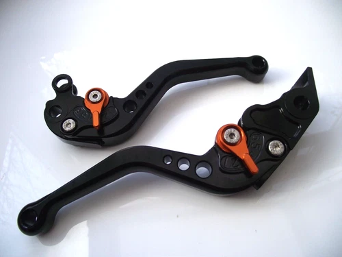 KTM 690 Duke/SMC/SMCR (2014-21) CNC levers short black orange adjuster, DB12/A90