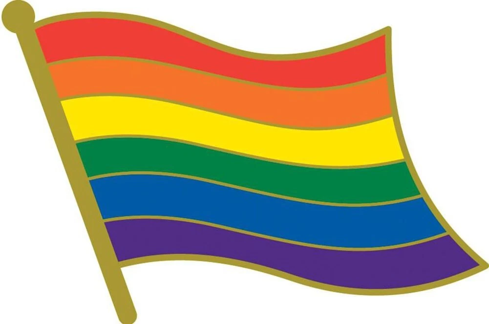 Pack of 50 Rainbow Flag Wavy Bike Motorcycle Hat Cap Lapel Pin HP6043