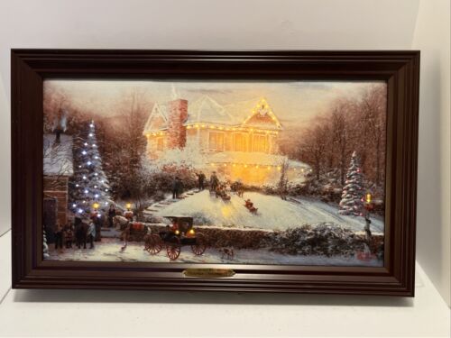 Thomas Kinkade Victorian Christmas II 12" x 20" Illuminated Canvas--color change - Picture 1 of 20