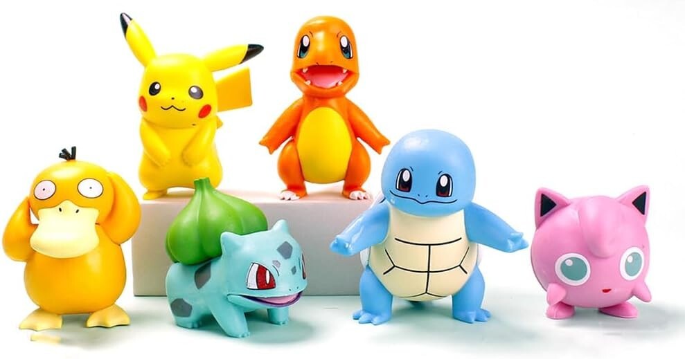 6 Pieces Pokemon Action Figures Toy Set Battle Monster Anime Figurines