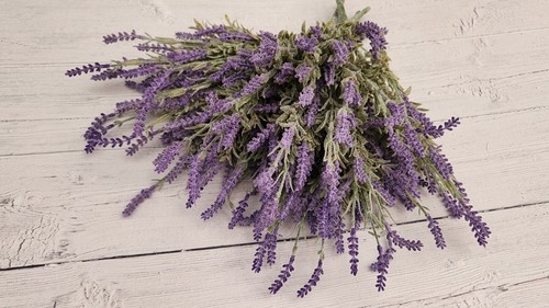 Artificial Lavender Flowers in Bundles Fake Silk Faux Lavender Plant Wooden Pots - Picture 65 of 77