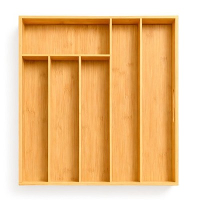 Küche Besteckkasten Aufbewahrung Organizer Bambus 6 Fächer Holz Besteckhalter