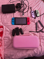 Nintendo Switch Console Bundle Red/Blue Joy-Con Dock Charger Carry Case