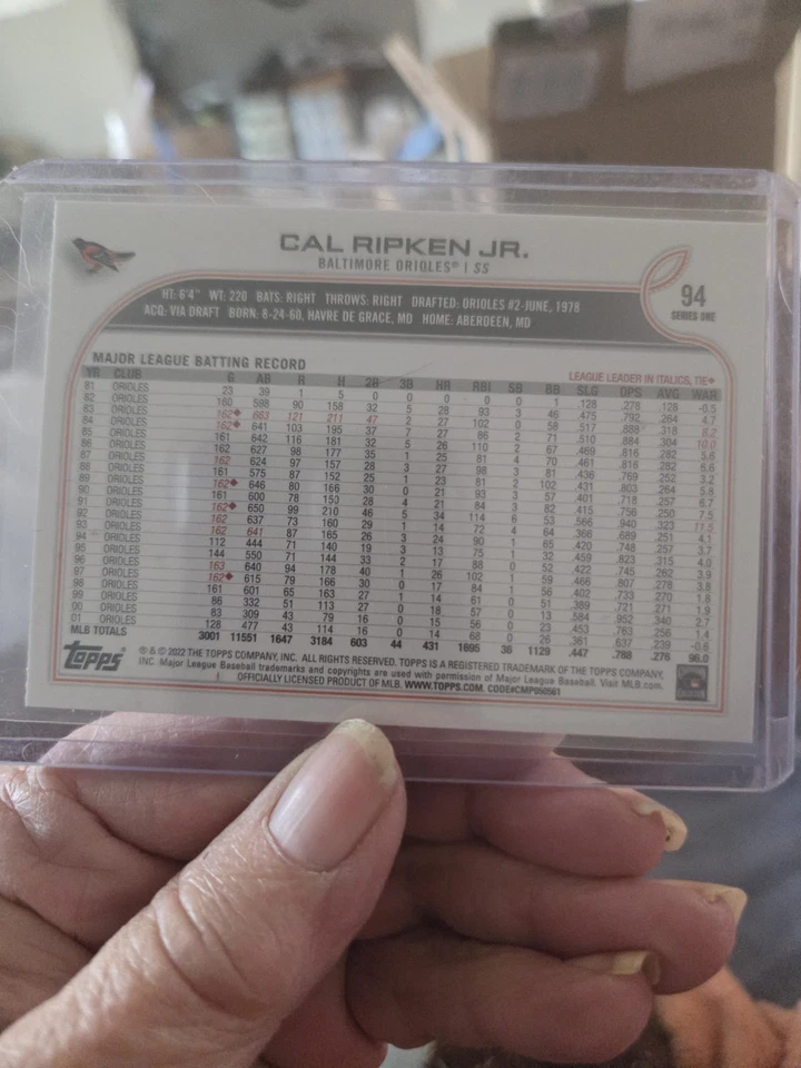 SSP Cal Ripken Jr. 2022 Topps Series One Photo Image Variation Super Short Print - Изображение 4 из 4