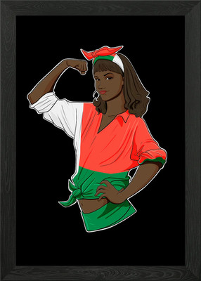 Madagaskar Mädchen gerahmtes Wandbild Poster Leinwanddruck Bild