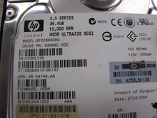 Disque Dur HP HDD 72,8 Go SCSI Ultra 320 - 15k RPM, Format 3,5", Hot Swap - Occasion Testé Fonctionnel