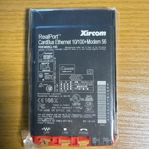 Xircom RBEM56G-100 RealPort CardBus Ethernet 10/100+ Modem 56K PCMCIA Card