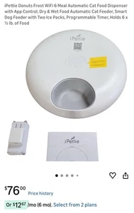 IPettie Donut Frost 6 Repas Automatique Animal Feeder, Wifi, Smart App Schedule.