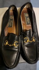 Men’s GUCCI Men's Black Leather Horsebit Loafers Size EU 37