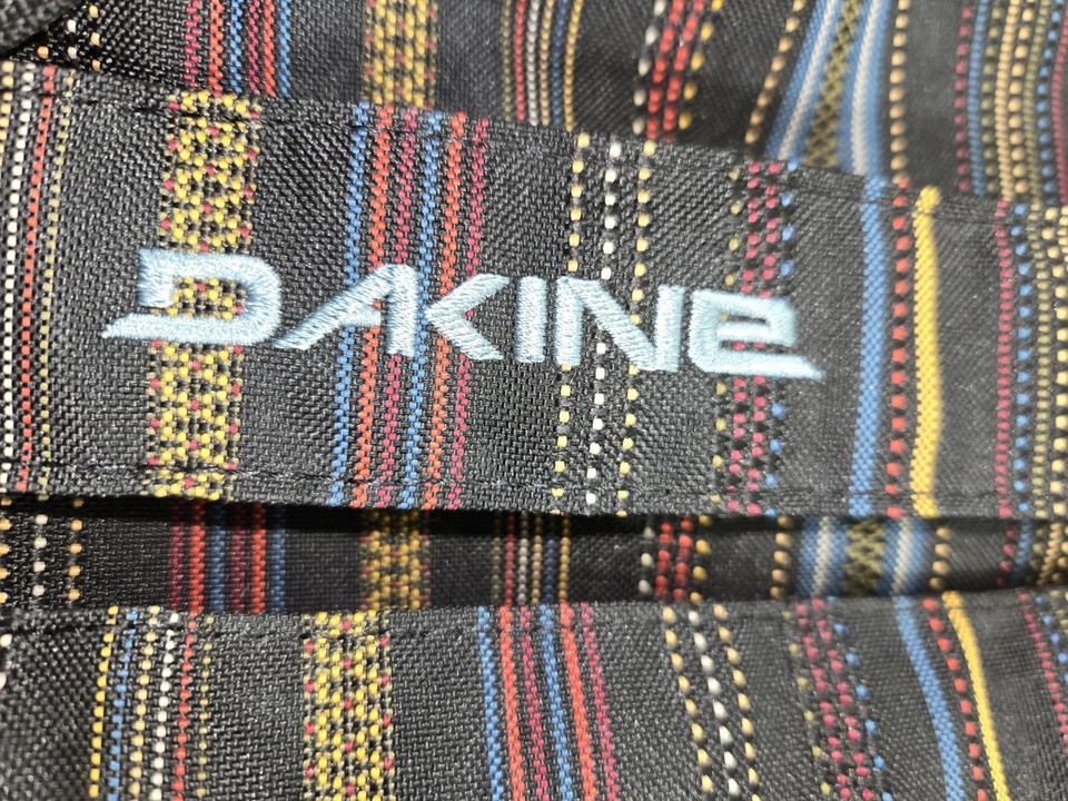 Dakine Black Backpack Bag Small 14in Zip Sections Inner Pockets Pen Slots Stripe - Image 4 of 4