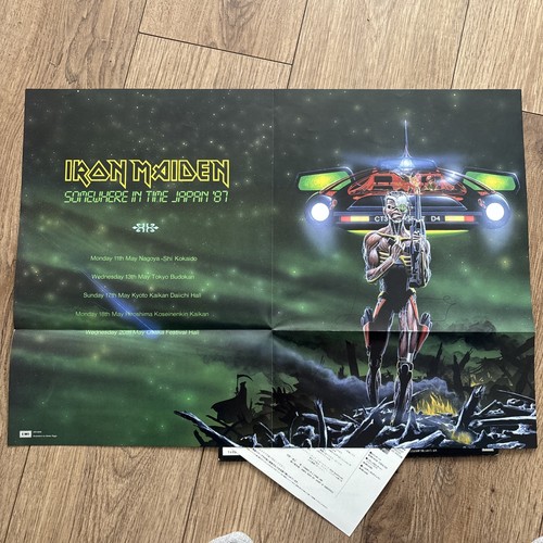Iron Maiden Stranger In A Strange Land Japanese EX+/EX+ 12” Etched Vinyl POSTER - Picture 5 of 12