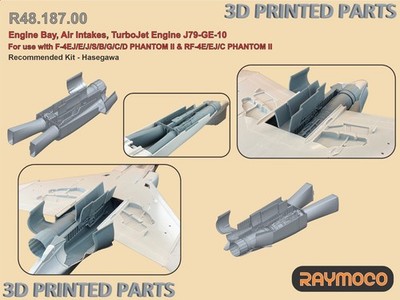 RAYMOCO R48.187.00 1/48 Engine Bay, Air Intakes, Engine. For use with F-4