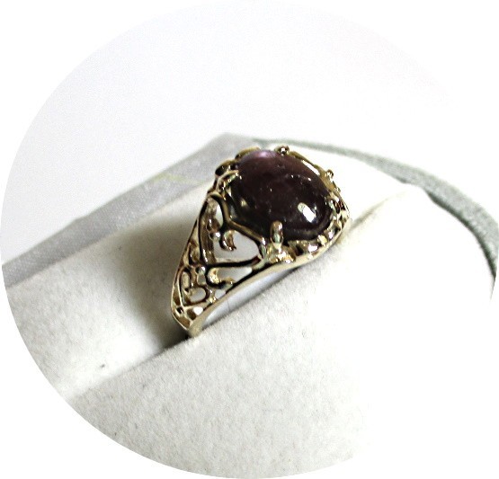 STAR RUBY Ring - Six Pointed Star – 14k Solid Yel… - image 2