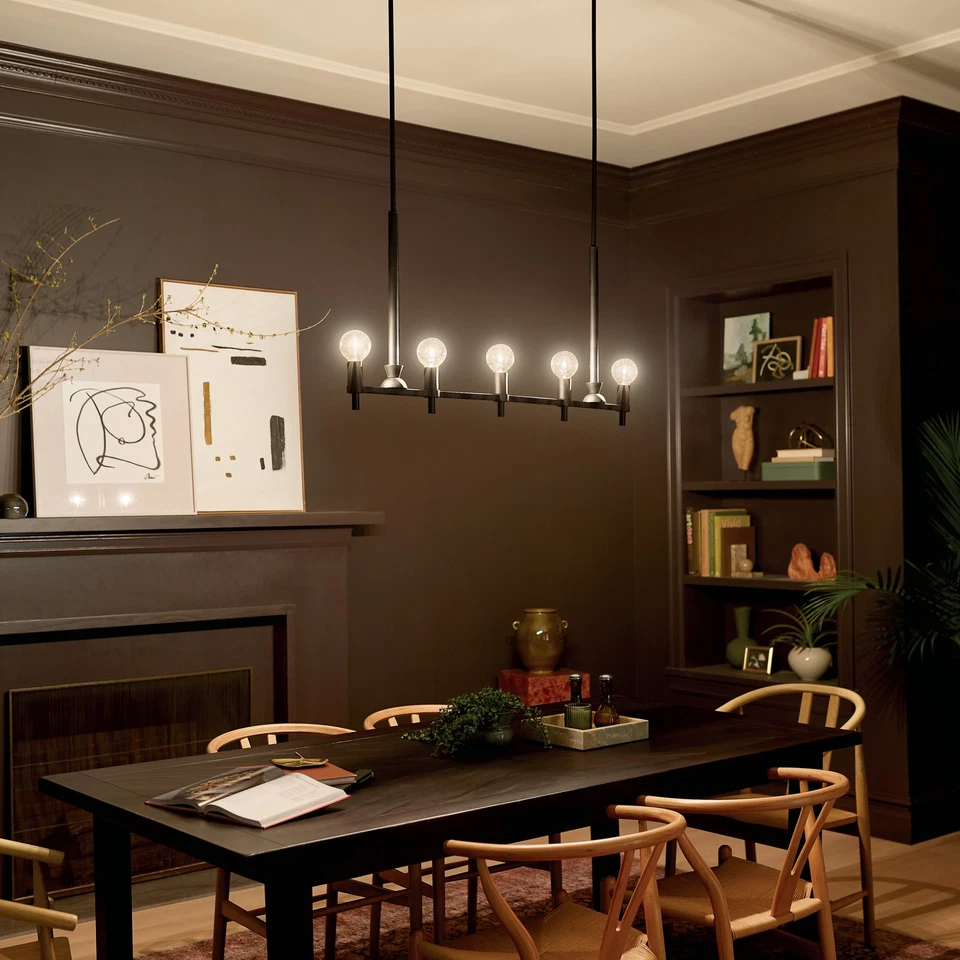 Kichler 52425 Torvee 5 Light 41"W Linear Chandelier - Red - Image 3 of 4