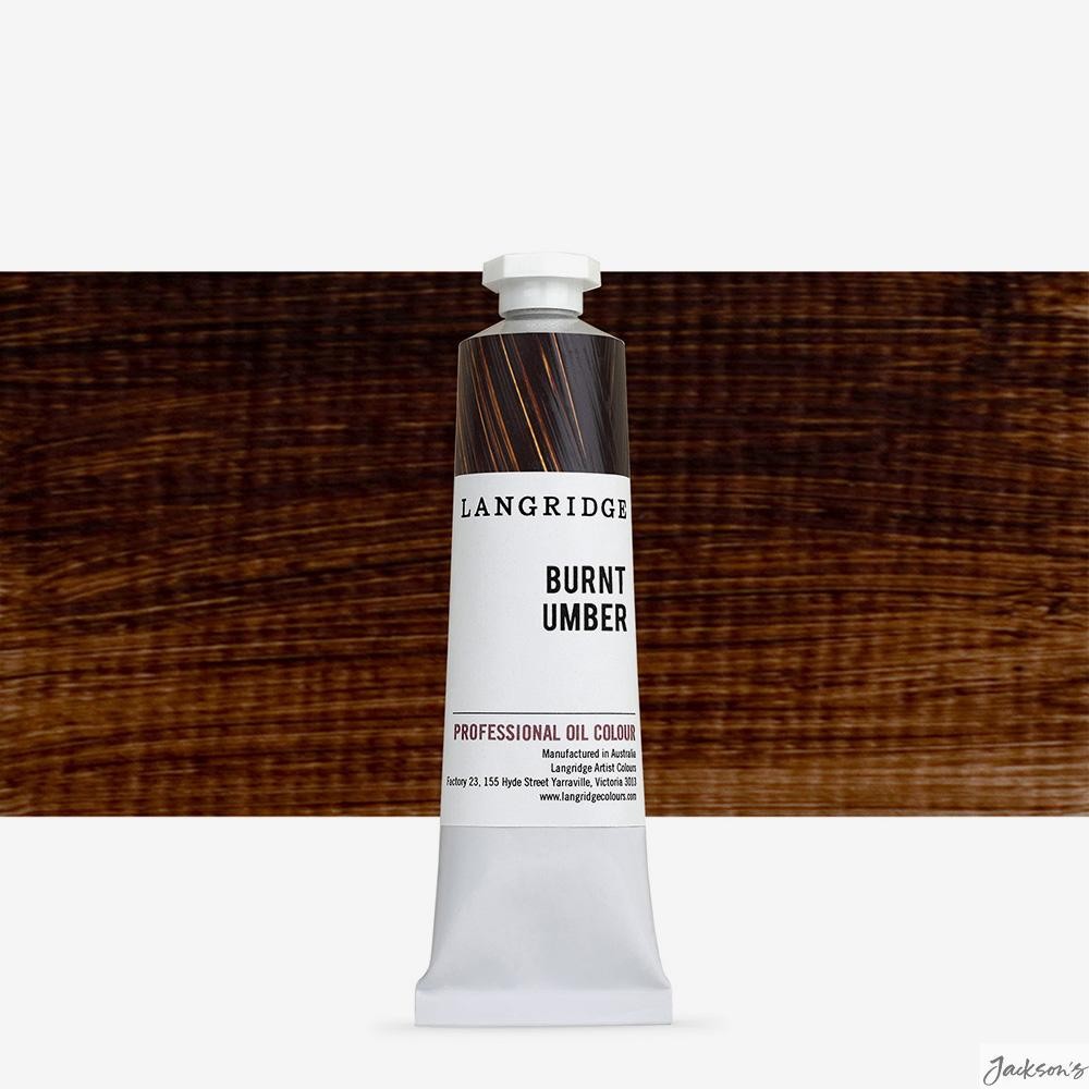 Langridge Handmade Oil Paint Linseed Oil 40ml Burnt Umber Artist Colour