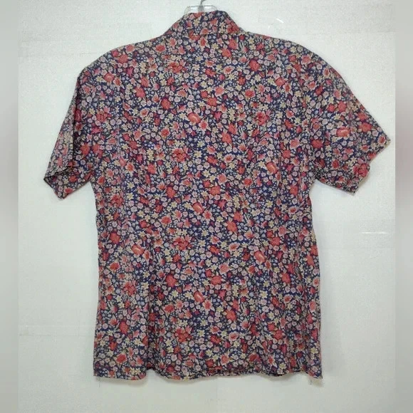 Camisa floral pequeña Eddie Bauer para mujer - azul y rojo talla (S/P) Foto 2 de 4