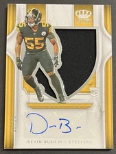 2019 Chronicles Crown Royale Devin Bush ll Rookie Patch Auto /99 Steelers