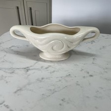 Falcon Ware England Handled Ceramic White Dreamy Vase/Jardinière length 13 in