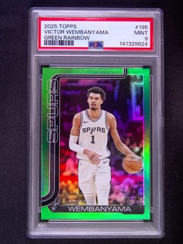 2025-26 Topps Flagship Victor Wembanyama #195 Green Rainbow PSA 9