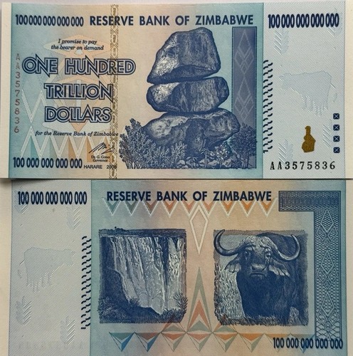 100% ORIGINAL SIMBABWE 100 TRILLION DOLLARS 2008 AA SERIE P91 UNC UV BESTANDEN COA - Bild 3 von 5