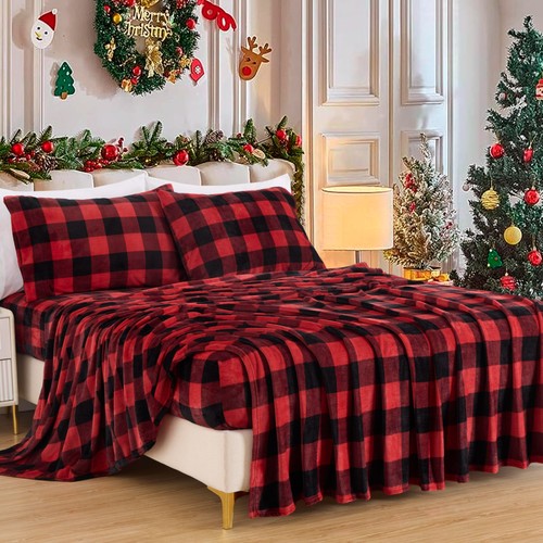 Chezmoi Collection Lavish Extra Soft Microplush Fleece Velvety Bed Sheet Set - 第 17/36 張圖片
