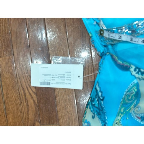 NWT Laffe Jasmine SZ. 12 PAISLEY Sequin Blue Halter Formal Summer Low Back Dress - Picture 20 of 20