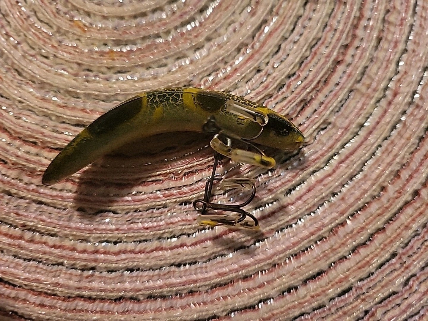 Vintage Helin Lot Of 2 Flatfish  Lures F7s. Frog & Camo.2 1/2 " - Image 7