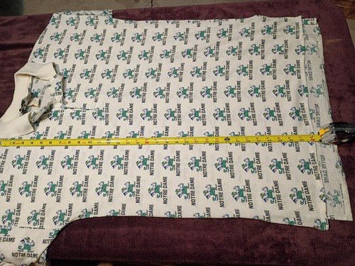 Camicia da notte vintage Notre Dame Fighting Irish stampa all over taglia XL anni 80 90 - Foto 9 di 24