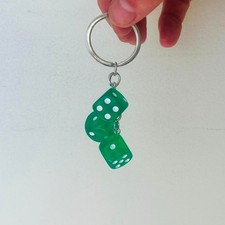Y2k 2000s vintage style green dice key chain