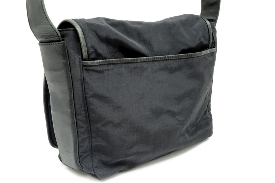 LOEWE Bolso de Hombro Mensajero Unisex Cuero Nylon Negro 4270h Foto 3 de 4