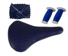 DlAMOND VlNYL SADDLE 702 WITH KMC CHAlN & BLUE/WHITE MUSHROOM GRlPS BLUE