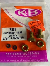 K & B Mecoa 1/8” Push Rod Seal Assembly for IB OB Engines NOS HTF Rare