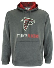 Zubaz NFL Atlanta Falcons Men's Heather Grey Performance Fleece Hoodie