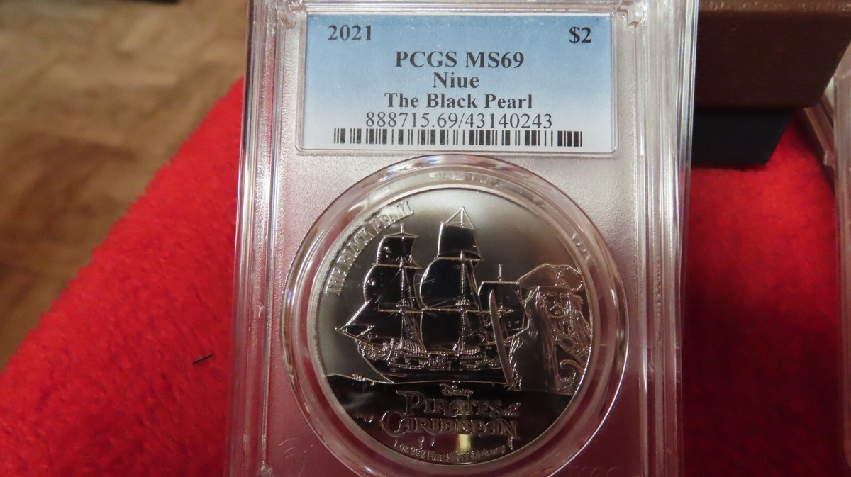 2021 Niue 1 oz Silver $2 Pirates of the Caribbean Black Pearl