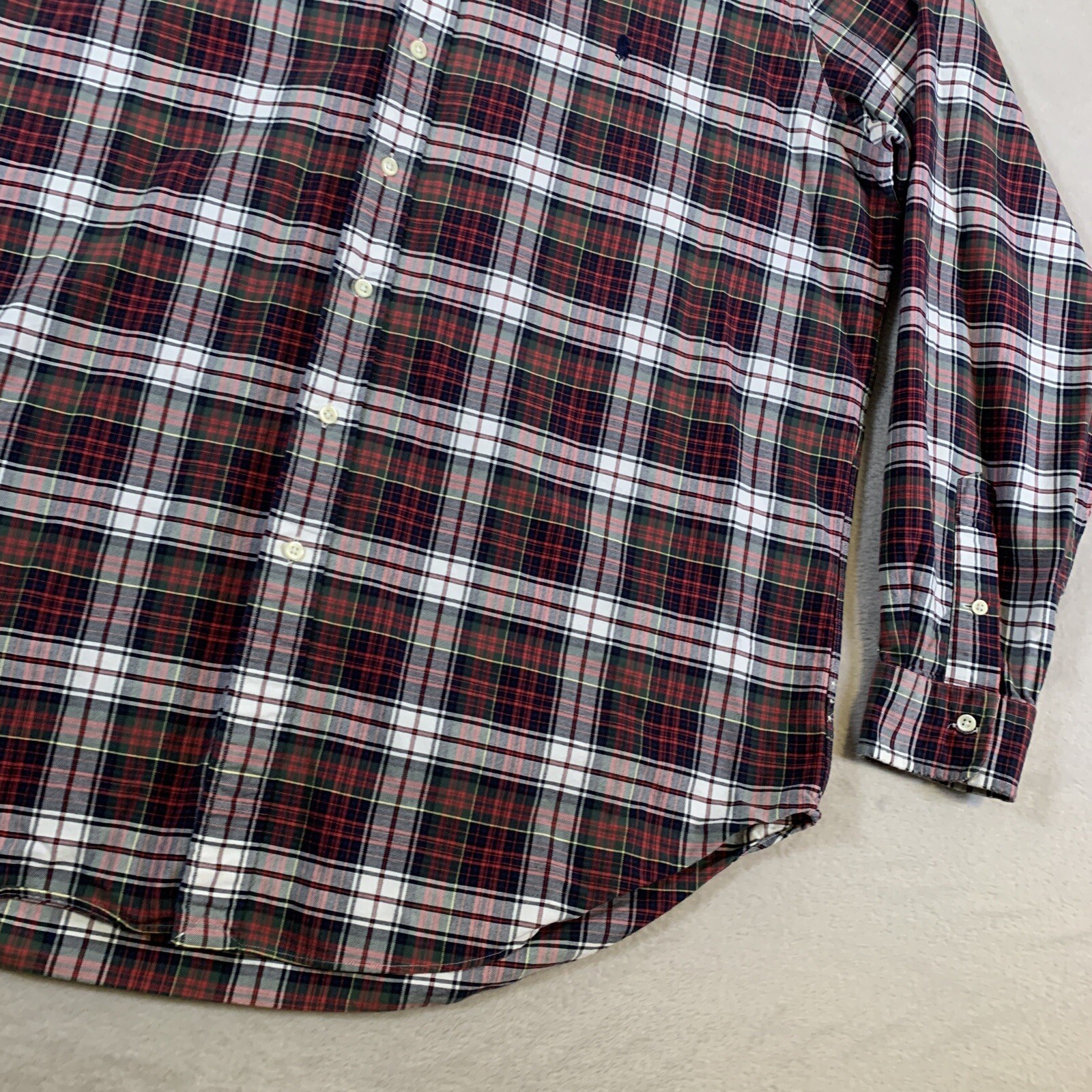 Ralph Lauren Shirt Mens XLT Brown Plaid Long Sleeve Button Down Tall Size Men