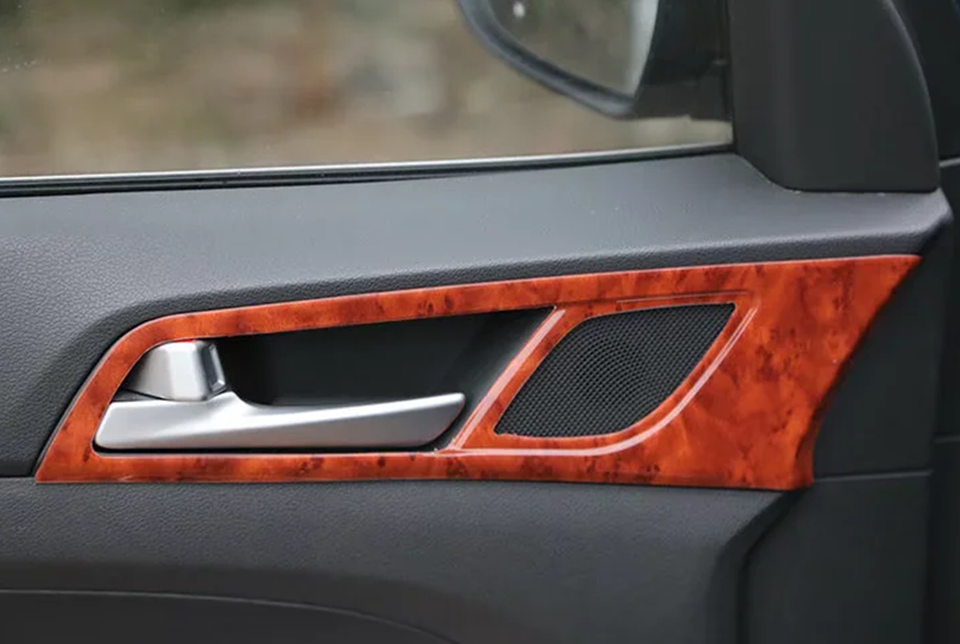 13PCS Yellow wood grain Car Interior Kit Cover Trim For Hyundai Truson